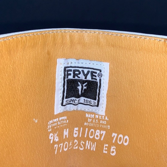 SOLD FRYE Campus Rare White 14L Western Motorcycle Tall Vintage Boots Womens 9.5 - Picture 8 of 11